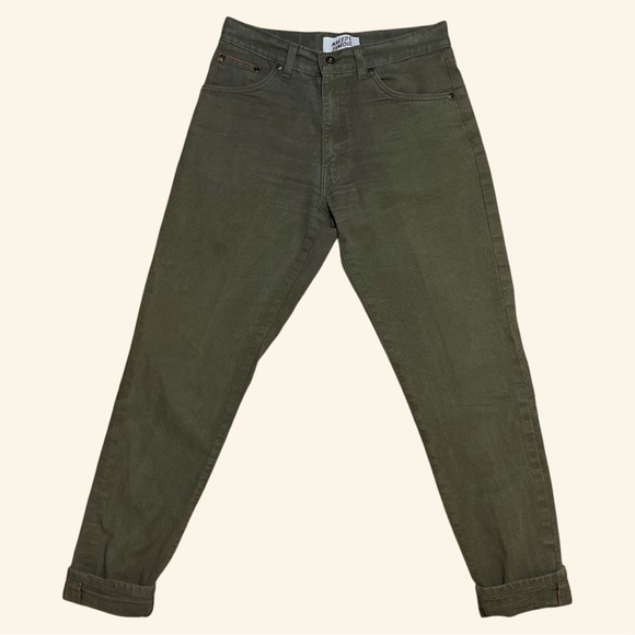 Naked & Famous Wm’s Raw Selvedge Army Green Duck Canvas Pants Sz 28 - Picture 1 of 15